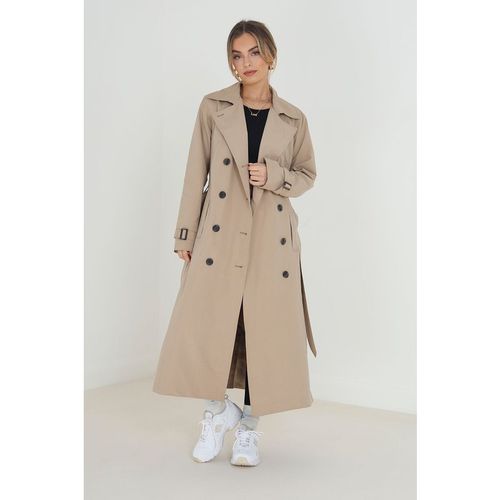 Double-Breasted Longline Trench Coat