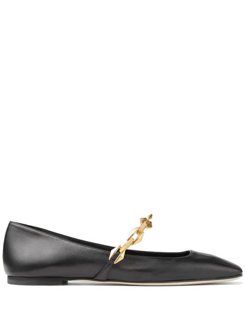 Diamond Tilda leather ballerina shoes - Black