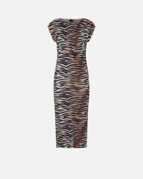 Sheath midi dress with animal print - L