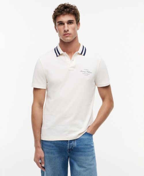 Men's Left Chest Logo Polo Shirt - Ivory Petal