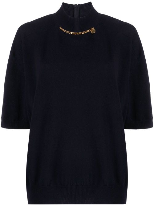 Falabella high-neck wool blouse - Blue