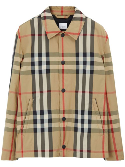Check-pattern shirt jacket - ARCHIVE BEIGE IP CHK