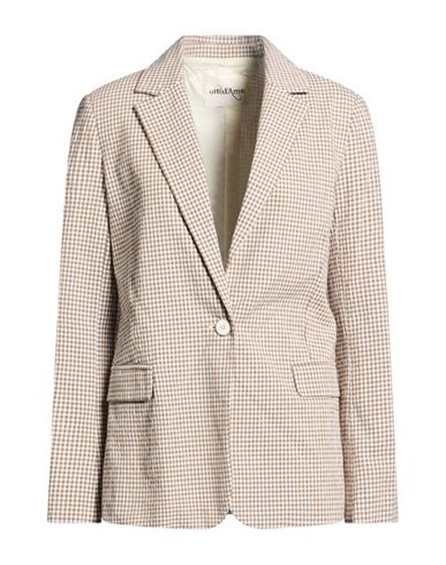 Woman Blazer Light brown Size 4 Cotton, Elastane