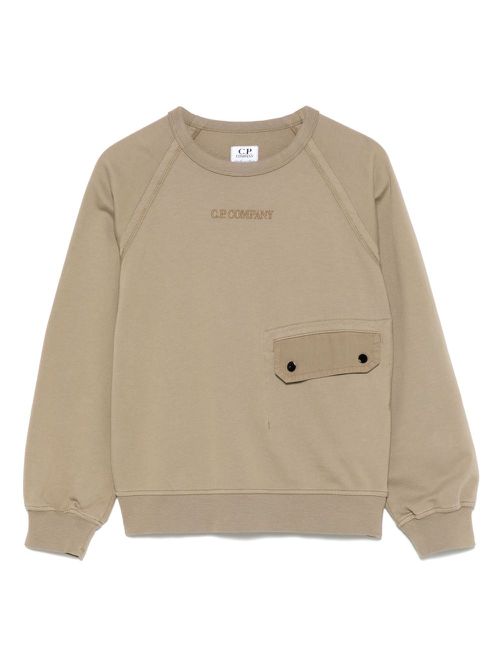 C.P. Company Kids logo-embroidered sweatshirt - Green
