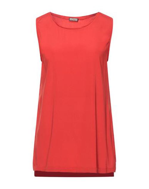 Malìparmi Woman Top Red Size 6 Silk, Elastic fibres