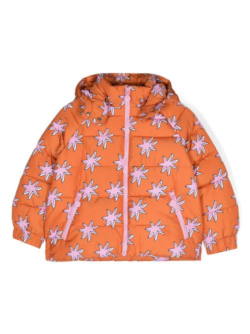 Graphic-print padded jacket - Orange