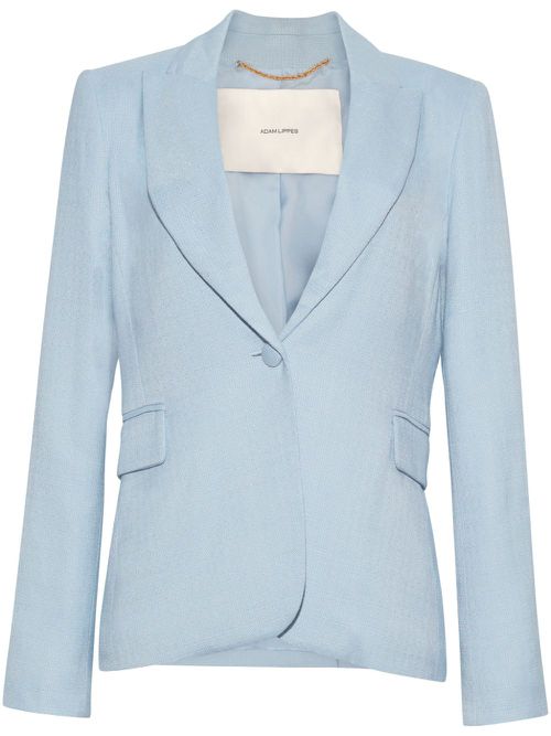 SINGLE BREASTED BLAZER IN STRETCH CANVAS - Blue