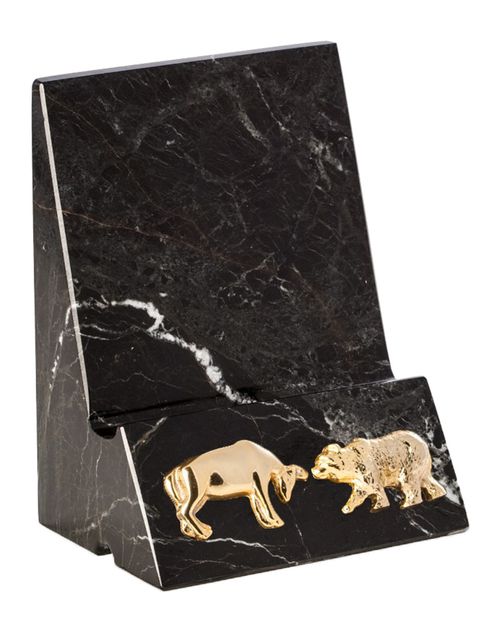 Black Zebra Marble Desktop Phone/ Tablet Cradle