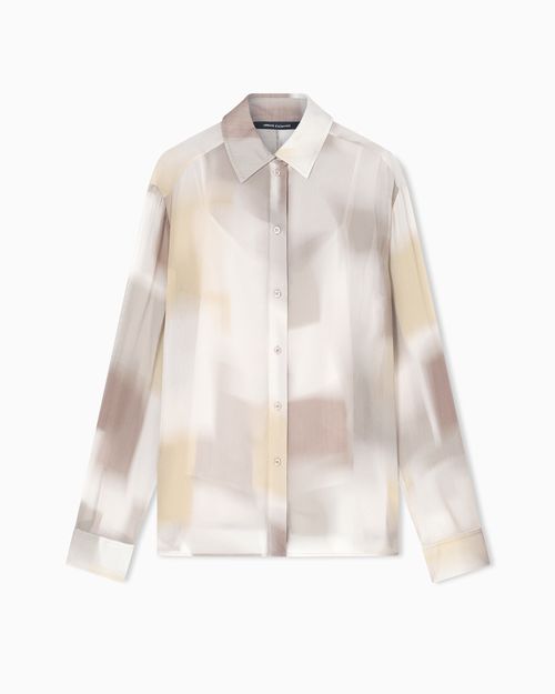 Printed crinkle viscose jacket