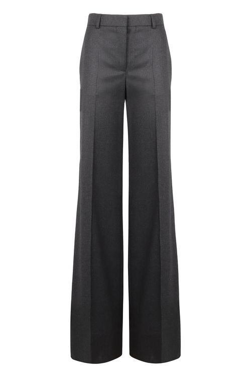 Wool Flared Trousers with Side Pockets