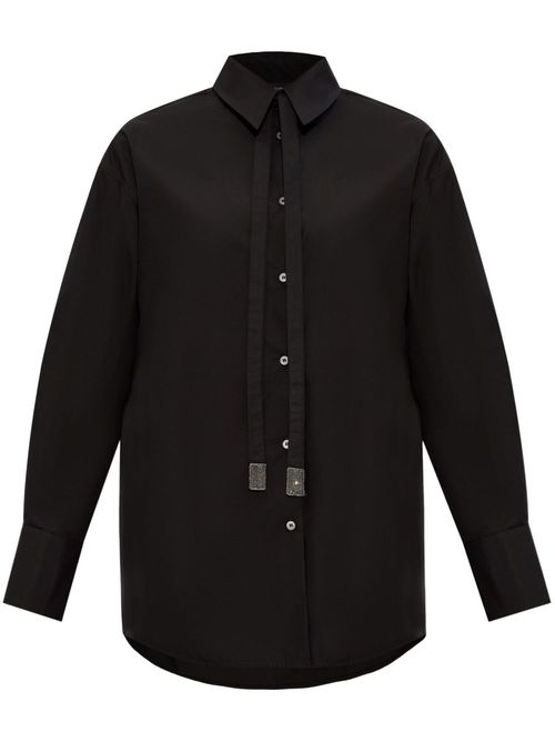 Tie-embellished shirt - Black