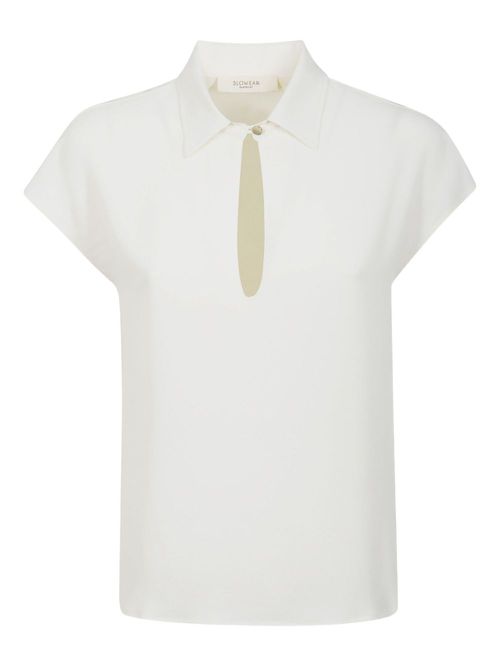 Glanshirt satin blouse - White