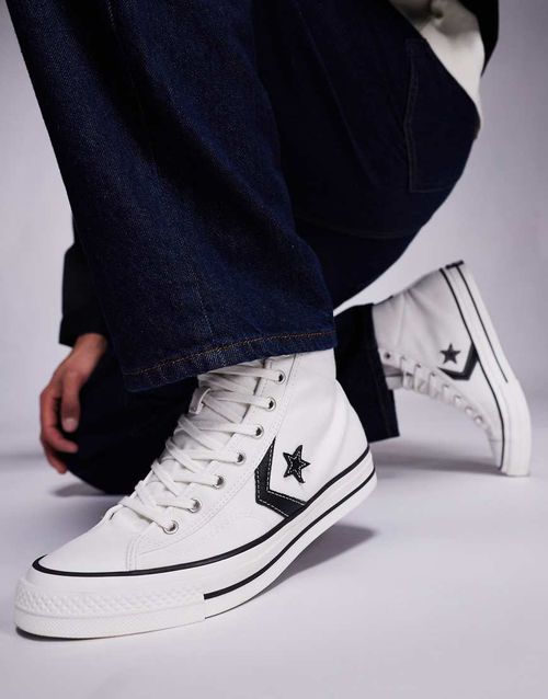 Converse Star Player 76 Hi sneakers in white and black detail
