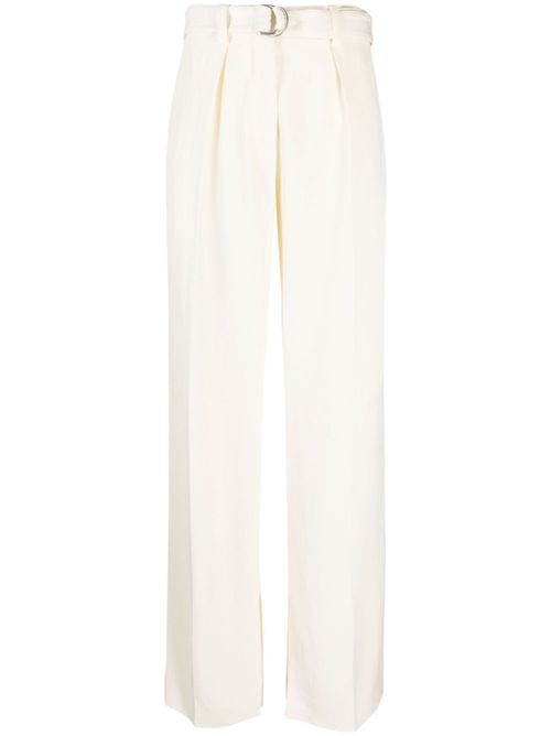 Belted wide-leg trousers - Neutrals