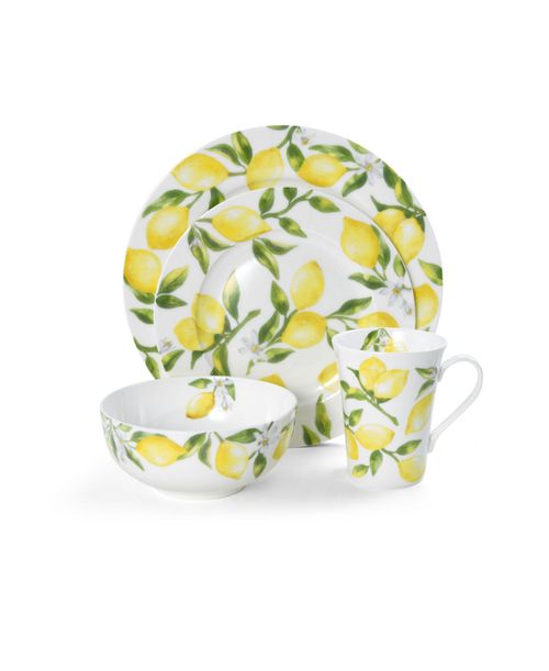 Lemons 16 Piece Dinnerware Set, Service for 4 - Assorted