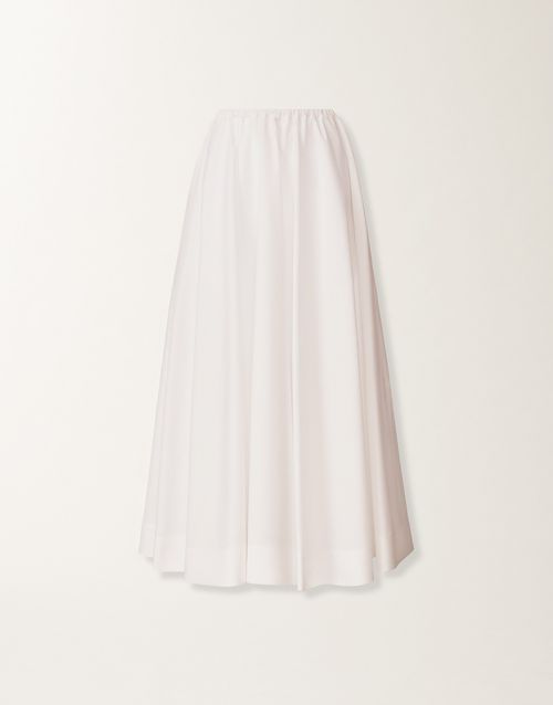 Wide skirt in optic white poplin