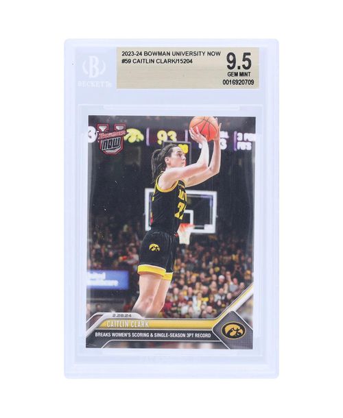 Caitlin Clark Iowa Hawkeyes 2023-24 University Now Scoring 3pt Record 59 Bgs Authenticated 9.5 Card