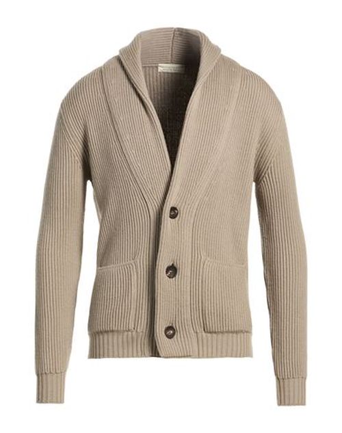 Man Cardigan Sand Size 40 Merino Wool