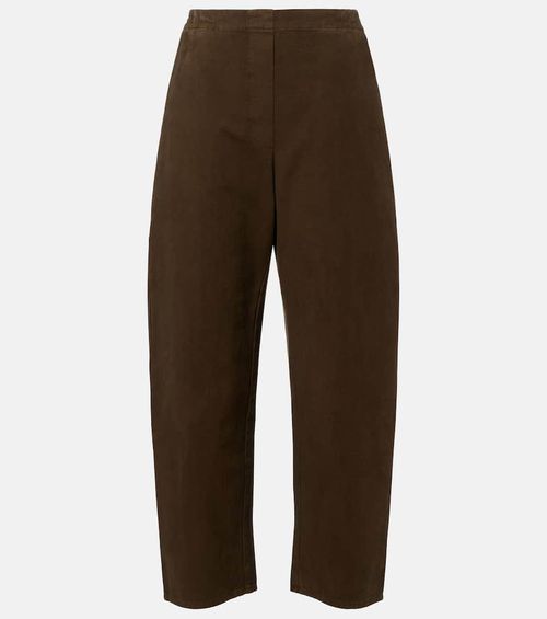 Chloe high-rise cotton canvas barrel-leg pants