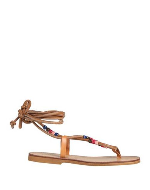 Woman Thong sandal Brown Size 6 Leather