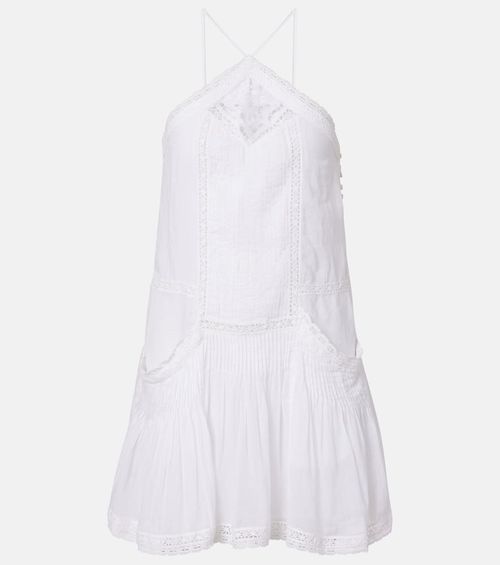 Geraldin lace-trimmed cotton minidress