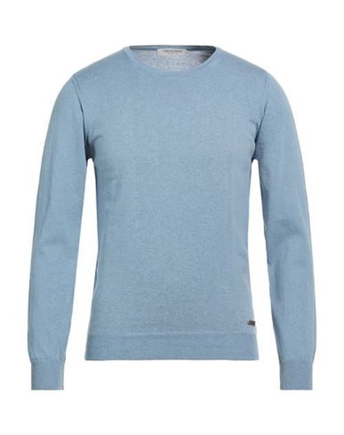 Man Sweater Light blue Size L Cotton