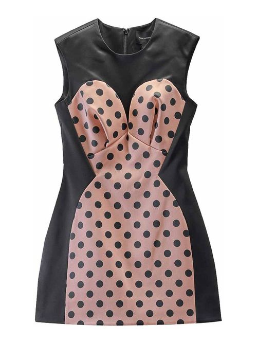 Seamed Up Dots Satin Dress