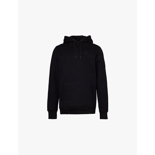 Mens Black Insignia Brand-patch Cotton-jersey Hoody