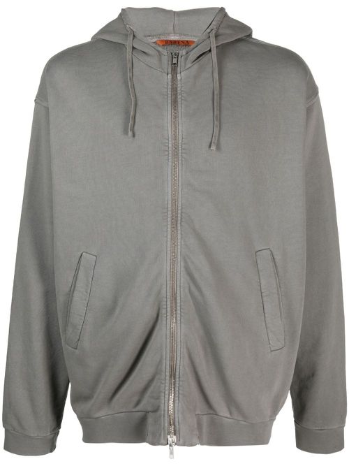 Zip-up cotton hoodie - Grey