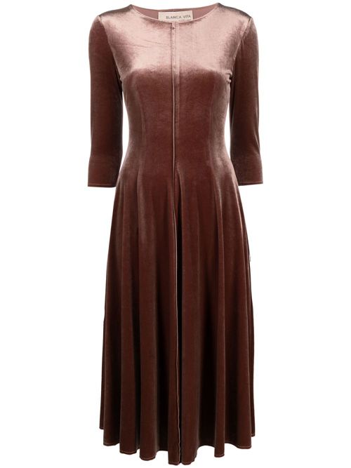 Adonis velvet midi dress - Pink