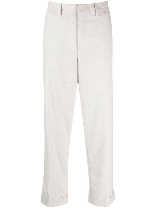 Rolled-cuff cropped trousers - Grey