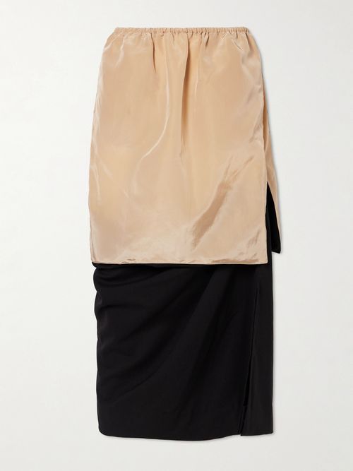 Tyler Wool Midi Skirt - Black