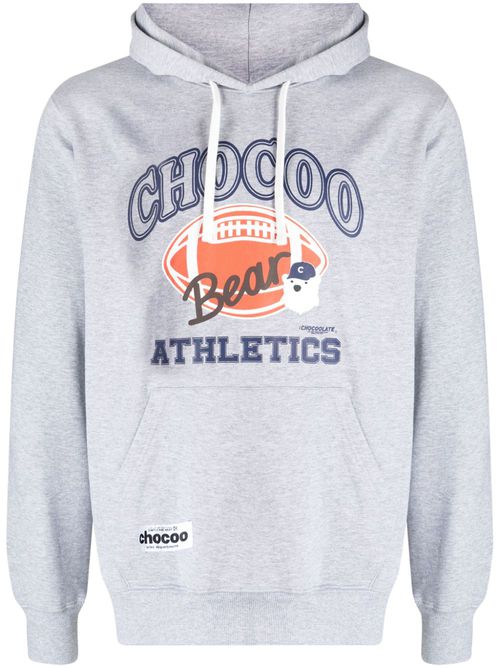 Logo-print cotton hoodie - Grey