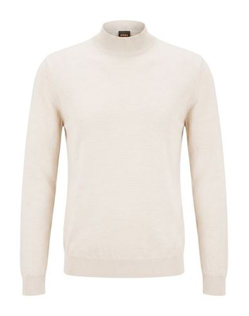 Man Turtleneck Ivory Size L Merino Wool