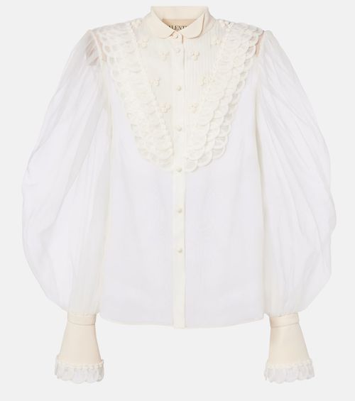 Sheer silk organza blouse
