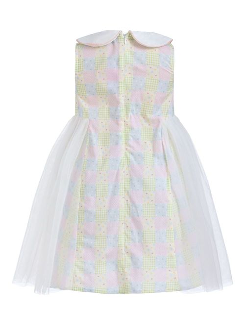 Gingham tulle dress - White