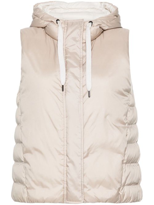 Monili-detail padded gilet - Neutrals