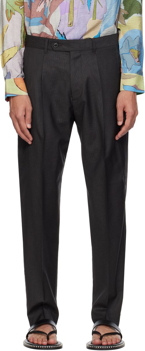 Brown Pleated Trousers
