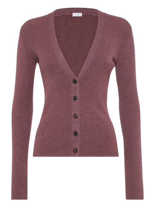 V-neck cardigan - Red