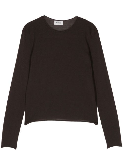 Fine-ribbed jumper - Brown
