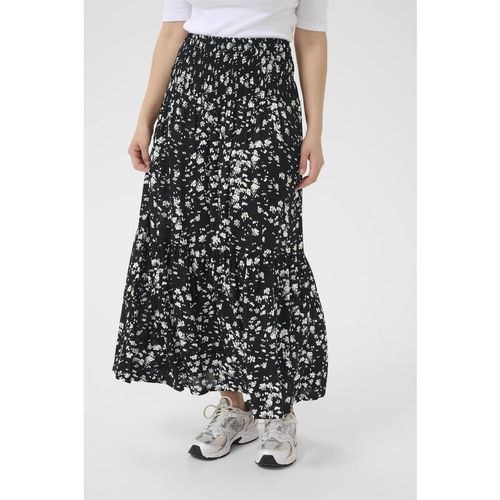 Kaffe Kabeathe Graphic Printed Midi Skirt In Jet Black