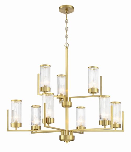 Satin Brass Chandelier from the Whittley Collection
