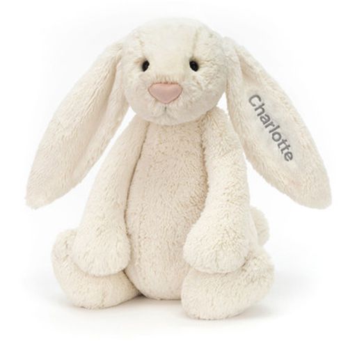 Personalized Bashful Cream Bunny Huge Soft & Plush Mini Purse Children's Stuffed Animal Bag / Accessory Cute Gift For All Ages Best For Babies, Kids