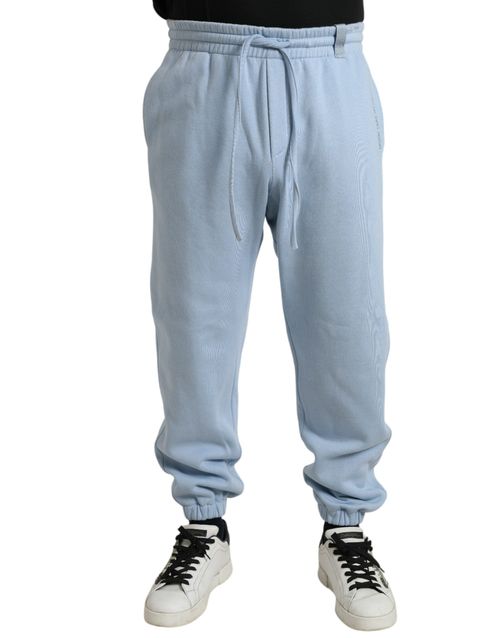 Cotton-Blend Joggers — Blue