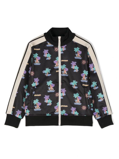 Neon Palms cotton track jacket - Black