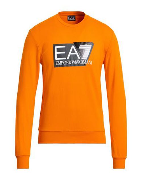 Man Sweatshirt Orange Size XXL Cotton, Elastane