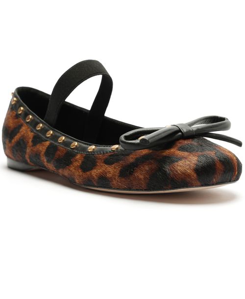 Women's Elis Studded Leopard Ballet Flats - Animal Print