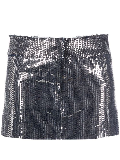 Sequin-embellished miniskirt - Silver