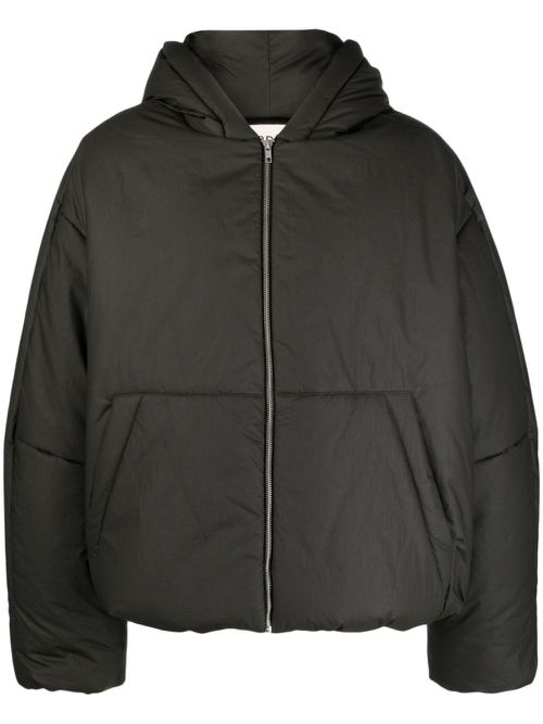 Stripe-detail puffer jacket - Black