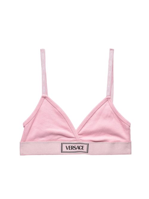 Ribbed Cotton-Elastane Blend Bra With Signature Logo Patch